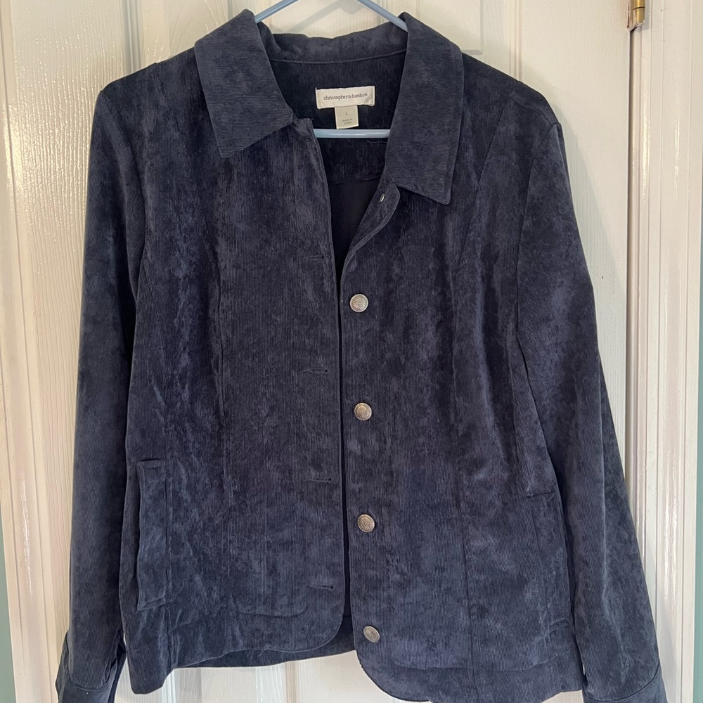 Christopher & Banks Navy Button-Up Jacket